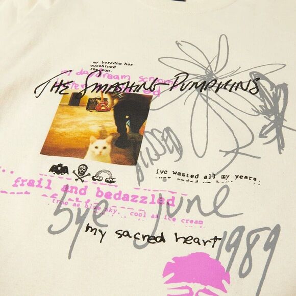HUF X Smashing Pumpkins Bye June T-Shirt Bone Natural 2XL XXL NEW NWT - Picture 3 of 10